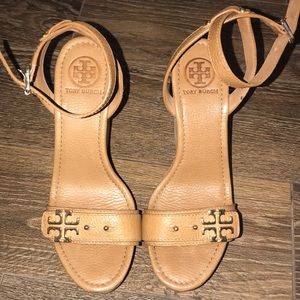 Brown Tory Burch Wedge Sandal